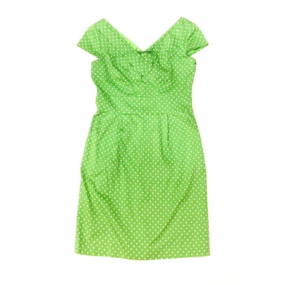 Tahari salad green polka dot minidress